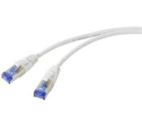 Renkforce RF-5266144 RJ45 Câble réseau, câble patch CAT 6a S/FTP 5.00 m gris Slimline, flexible, avec cliquet d'encastrement