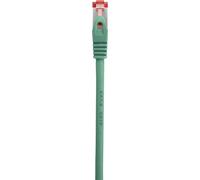 Renkforce RF-5276310 Câble réseau RJ45, câble patch CAT 6 S/FTP 15.00 m Vert avec protection de nez de verrouillage, contacts dorés, ignifugé 1 pc