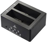 Renkforce RF-5576398 USB 3.1 (Gen 1) SATA 2 ports Station daccueil pour disque dur 2.5 pouces, 3.5 pouces avec fonction clonage, avec fonction effacement
