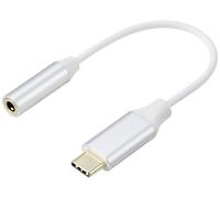 Renkforce RF-6056890 USB-C® / Jack Adaptateur [1x USB-C® - 1x Audio, stéréo (jack 3,5 mm)] blanc connecteur aluminium 0.1 m