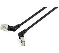 Renkforce RF-6071546 RJ45 Câble réseau, câble patch CAT 6a F/UTP 0.50 m noir Contacts enfichables orientables à 360°, Câble de sortie coudé 1 pc(s)