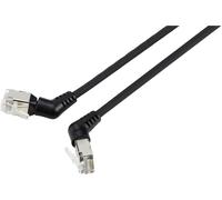 Renkforce RF-6071550 RJ45 Câble réseau, câble patch CAT 6a F/UTP 2.00 m noir Contacts enfichables orientables à 360°, Câble de sortie coudé 1 pc(s)