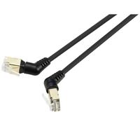 Renkforce RF-6071552 RJ45 Câble réseau, câble patch CAT 8.2 S/FTP 0.50 m noir Contacts enfichables orientables à 360°, Câble de