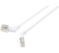 Renkforce RF-6071568 RJ45 Câble réseau, câble patch CAT 6a F/UTP 2.00 m blanc Contacts enfichables orientables à 360°, Câble de sortie coudé 1 pc(s)