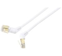 Renkforce RF-6071572 RJ45 Câble réseau, câble patch CAT 8.2 S/FTP 1.00 m blanc Contacts enfichables orientables à 360°, Câble de