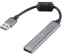 Renkforce RF-6250246 Hub USB 3+1 ports USB-A USB 2.0 480 MBit/s boîtier en aluminium noir RF-6250246