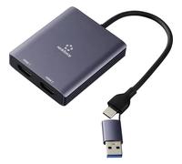 Renkforce RF-6418198 USB-C® / HDMI Adaptateur [1x USB-A, USB-C® - 2x HDMI®]