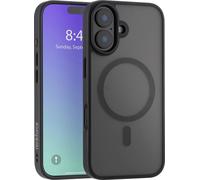 Renkforce RF-6676268 Coque arrière Apple iPhone 16 noir, transparent chargement par induction, compatible avec MagSafe RF-6676268