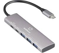 Renkforce RF-6676604 Hub USB 3+1 Ports USB-A, USB-C® USB 3.2 Gen1 5 GBit/s boîtier en Aluminium, Port de Charge USB-C®