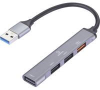 Renkforce RF-6855462 Hub USB 4 ports USB-A USB 3.0 5 GBit/s boîtier en aluminium gris RF-USBH-200