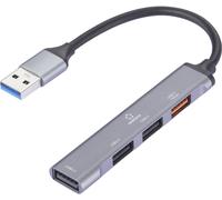 Renkforce RF-6855462 Hub USB 4 ports USB-A USB 3.2 Gen2 10 GBit/s boîtier en aluminium gris RF-USBH-200
