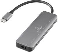 Renkforce RF-6872246 Hub USB 4 ports USB-C® USB 3.2 Gen2 10 GBit/s boîtier en aluminium, avec fiche mâle USB-C gris RF-USBCH-220