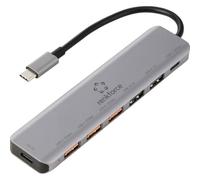 Renkforce RF-7465828 Hub USB 6+1 Ports USB-C® (USB 3.2 Gen 2) USB 3.0 10 GBit/s pour Une Utilisation Interne Gris RF-US
