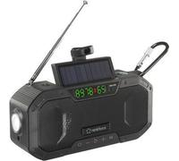 Renkforce RF-CR-300 Radio d'extérieur FM, MW Radio d'urgence, Bluetooth®, SD rechargeable, panneau solaire, manivelle, poche