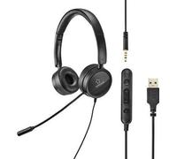 Renkforce RF-HS-360 Casque supra-auriculaire filaire Stéréo Noir Réglage du volume, coupure du microphone Ordinateur