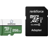 Renkforce RF-mSDC-256GB Carte microSDXC 256 GB Class 10, UHS-Class 1, UHS-I avec adaptateur SD