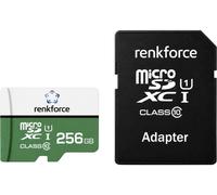 Renkforce RF-mSDC-256GB Carte microSDXC 256 GB Class 10, UHS-Class 1, UHS-I avec adaptateur SD
