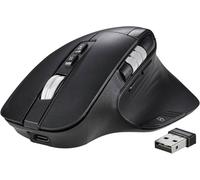 Renkforce RF-OBTM-500 Souris ergonomique sans fil optique noir 8 Boutons 3200 dpi ergonomique, fonction Multipair