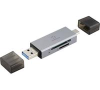 Renkforce RF-PCR-400 Lecteur de carte mémoire externe USB-A, USB-C® microSD, SD gris sidéral