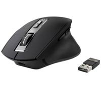 Renkforce RF-WM-300 Souris ergonomique Bluetooth, sans fil optique noir/gris 7 Boutons 2400 dpi ergonomique