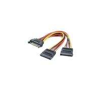Renkforce Strom Y-adaptateur [1x SATA-Strom-prise mâle 15pol. - 2x SATA-Strom-Buchse 15pol.] 0.15 m noir, Rot, G