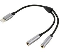 Renkforce USB-C®, audio Câble adaptateur [1x USB-C® mâle - 2x prise femelle 3,5 mm] 20 cm