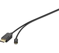 Renkforce USB-C® / DisplayPort Câble adaptateur USB-C® mâle, Fiche mâle DisplayPort 1.80 m noir RF-4538166 Câble d'afficheur