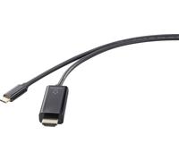 Renkforce USB-C® / HDMI Câble adaptateur USB-C® mâle, Fiche mâle HDMI-A 0.50 m noir UHD 4K @ 60 Hz RF-4531590 Câble d'afficheur