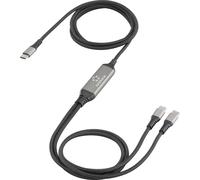 Renkforce USB-C® Y-Kabel USB 2.0 USB-C® mâle 1.50 m noir RF-6721084