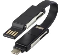 Renkforce USB Câble adaptateur [1x USB 2.0 type A mâle, USB-C® mâle - 1x Dock mâle Lightning, USB-C® mâle, Micro USB mâle] 0.20 m