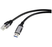 Renkforce USB, réseau informatique Câble adaptateur [1x USB 3.0 mâle type A - 1x RJ45 mâle] 1.80 m connecteur aluminium