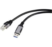 Renkforce USB, réseau informatique Câble adaptateur [1x USB 3.0 mâle type A - 1x RJ45 mâle] 1.80 m connecteur aluminium