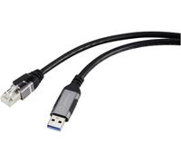 Renkforce USB, réseau informatique Câble adaptateur [1x USB 3.0 mâle type A - 1x RJ45 mâle] 3.00 m connecteur aluminium