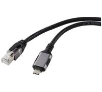 Renkforce USB, réseau informatique Câble adaptateur [1x USB-C® mâle - 1x RJ45 mâle] 3.00 m connecteur aluminium