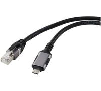 Renkforce USB, réseau informatique Câble adaptateur [1x USB-C® mâle - 1x RJ45 mâle] 5.00 m connecteur aluminium