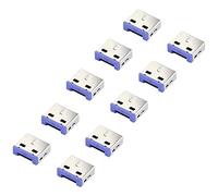 Renkforce Verrouillage de Port USB RF-4695230 Jeu de 10 Argent-Bleu RF-4695230