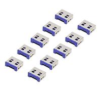 Renkforce Verrouillage de Port USB RF-4695230 Jeu de 10 Argent-Bleu RF-4695230