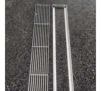 RENLXFI Caniveau Exterieur Grille de Drainage Couvercle De Grille De Drainage Amovible, Drain De Sol Linéaire De 100cm, Inverseur d'eau en Métal pour Allée/Trottoir/terrasse(W 10cm/4in)