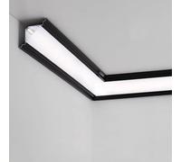 RENLXFI LED Plafond Moulure De Couronne De Plafond Avec Canal LED, Bande Lumineuse LED D'intérieur, Rail De Diffusion Pour Salon, Sous-sol, Éclairage Indirect(White,13m/43ft)