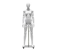 RENLXFI Mannequin Enfant Mannequin Réaliste Articulé pour Adulte, Mannequin Homme Femme avec Base Réglable en Métal, Mannequin Grandeur Nature(White,Male)