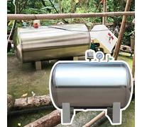 RENLXFI Réservoir d'eau sous Pression en Acier Inoxydable, Conteneur Horizontal De Stockage d'eau sous Pression avec Kit Montage, pour Pompe Puits(250L/66Gal-115x65cm)