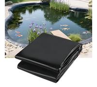 Renmlion Bâche de Bassin Flexible Noire 3x4m 4x5m 6x7m 8x10m 10x12m，sous-Couche Robuste Membrane résistante à l'humidité pour Poissons ou carpes koï，Cascades，fontaines et Jardins Aquatiques(4x4m)