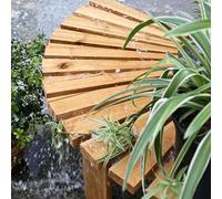 Renmlion Banc d'arbre Demi-Rond，Banc de Jardin Banc d'arbre siège extérieur，bancs à Lattes en Bois résistant aux intempéries sans Dossier pour Patio, Jardin Naturel, Parc