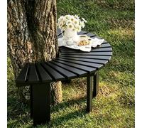Renmlion Banc d'arbre Demi-Rond，Banc de Jardin en Bois extérieur bancs de Cour Banc Circulaire de Patio，Chaise enveloppante pour Porche，terrasse，pelouse，arrière-Cour(Noir,Round)
