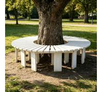 Renmlion Banc d'arbre Enveloppant Autour des bancs à Lattes d'extérieur | Bancs incurvés en bois chaise demi-ronde，bancs de meubles de jardin résistants aux intempéries(Bleu,Half Round)