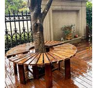 Renmlion Banc d'arbre Enveloppant Autour d'un siège d'arbre de Parc Semi-Circulaire，bancs de Jardin pour Patio extérieur，siège en Bois incurvé tabourets sans Dossier pour Jardin, pelouse，Patio