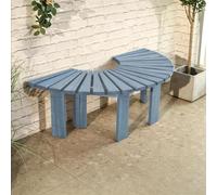 Renmlion Banc de Jardin en Bois，Banc d'arbre Rond Semi-Circulaire，Banc incurvé en Bois sans Dossier，Chaise d'extérieur avec siège à Lattes，bancs enveloppants sièges Confortables(Bleu,Round)