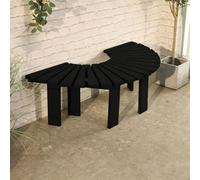 Renmlion Banc de Jardin en Bois，Banc d'arbre Rond Semi-Circulaire，Banc incurvé en Bois sans Dossier，Chaise d'extérieur avec siège à Lattes，bancs enveloppants sièges Confortables(Noir,Half Round)