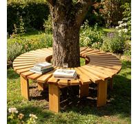 Renmlion Banc de Jardin en Bois，bancs d'extérieur enveloppants Autour d'un Banc d'arbre，siège à Lattes Durable et résistant aux intempéries，bancs de Loisirs Semi-circulaires pour Patio，Parc