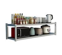 Renmlion Étagère de Cuisine en Acier Inoxydable，étagère Murale Flottante pour Four à Micro-Ondes，étagère de Rangement Robuste pour Restaurant, Bar, Maison, hôtel(120X35X40CM)